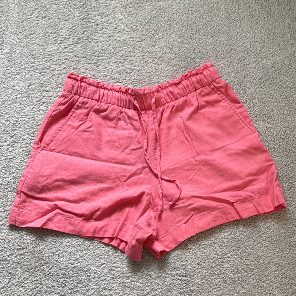 GAP Pink Linen Drawstring Shorts